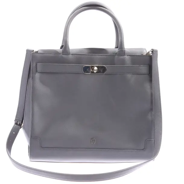 Handtasche, in Grau, Leder, Aigner