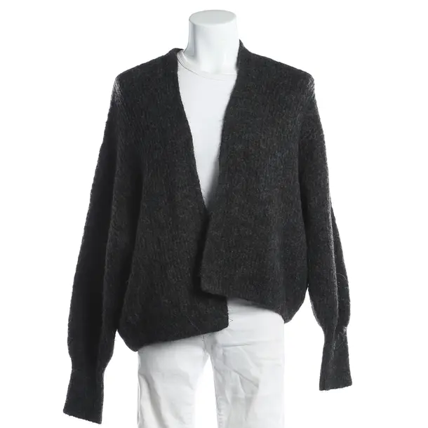 Strickjacke, in Dunkelgrau, Polyacryl, American Vintage
