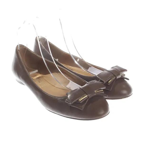 Ballerinas, in Hellbraun, Salvatore Ferragamo