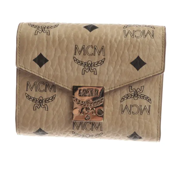 Geldbörse, in Beige, Leder, MCM