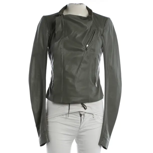 LeatherJacket, in Gray, Leather, Rick Owens