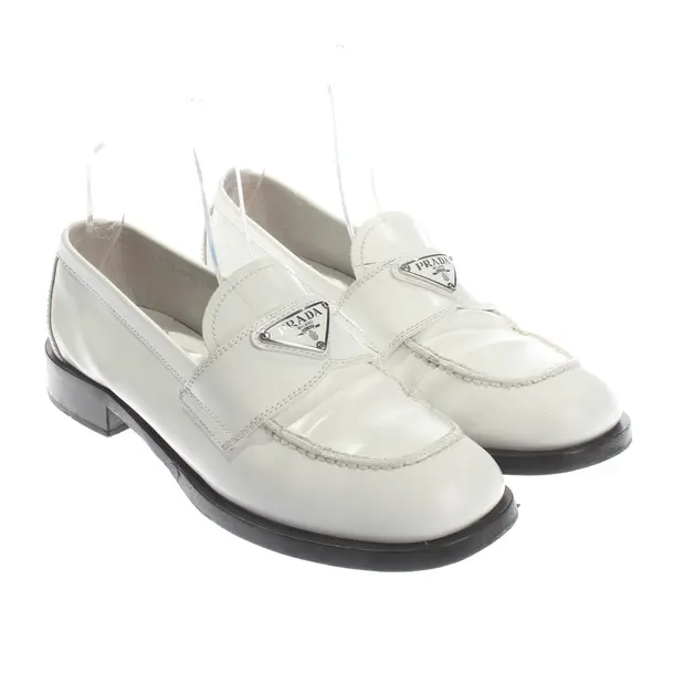 Loafers, in White, Prada