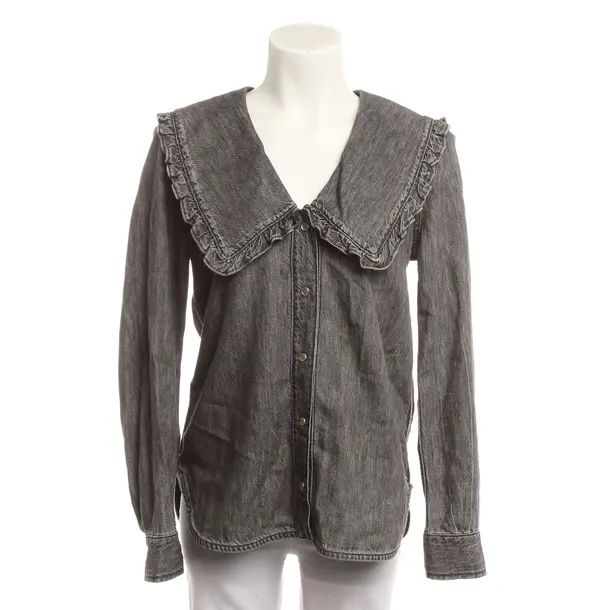 Bluse, in Grau, Baumwolle, Ganni