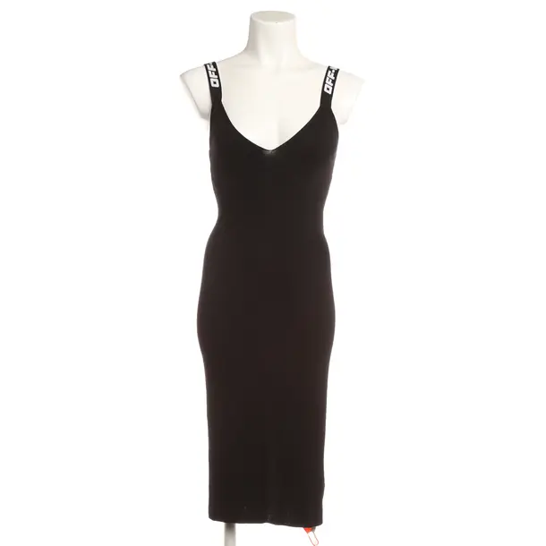 Dress, in Black, Viscose, Off-White