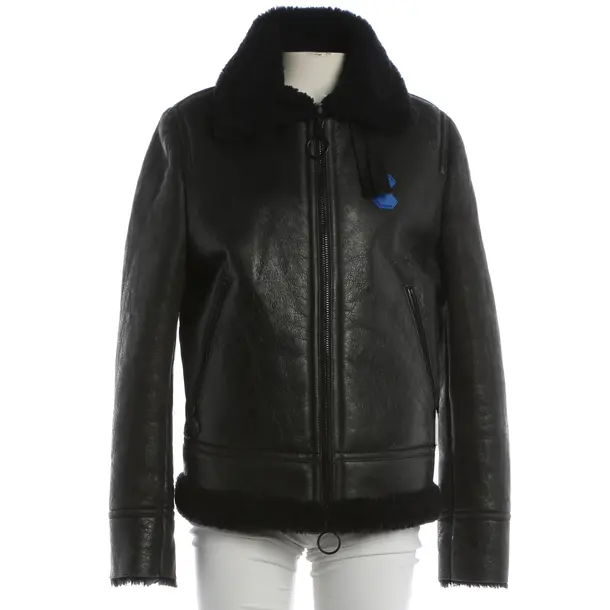 Lederjacke, in Grau, Leder, Off-White