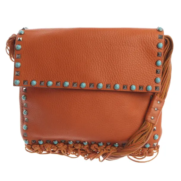 Schultertasche, in Dunkelorange, Leder, Valentino
