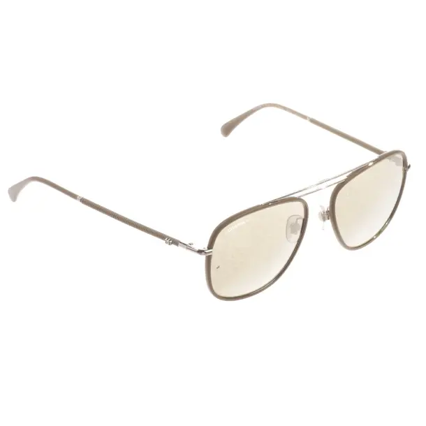 Sonnenbrille, in Hellbraun, Kunststoff / Metall, Chanel