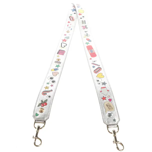 Shoulder Strap, in Silver, Leather, Anya Hindmarch