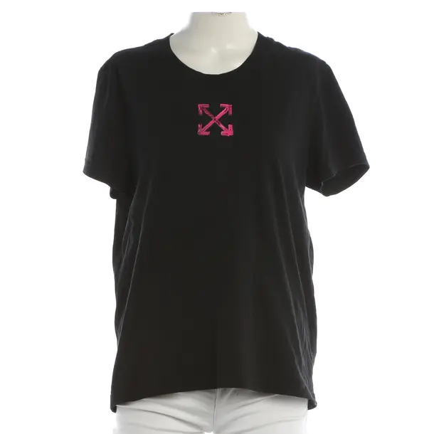 Shirt, in Black, Cotton, Off-White