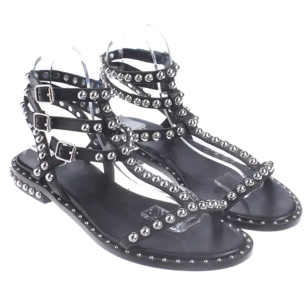 Strappy Sandals, in Black, Ash