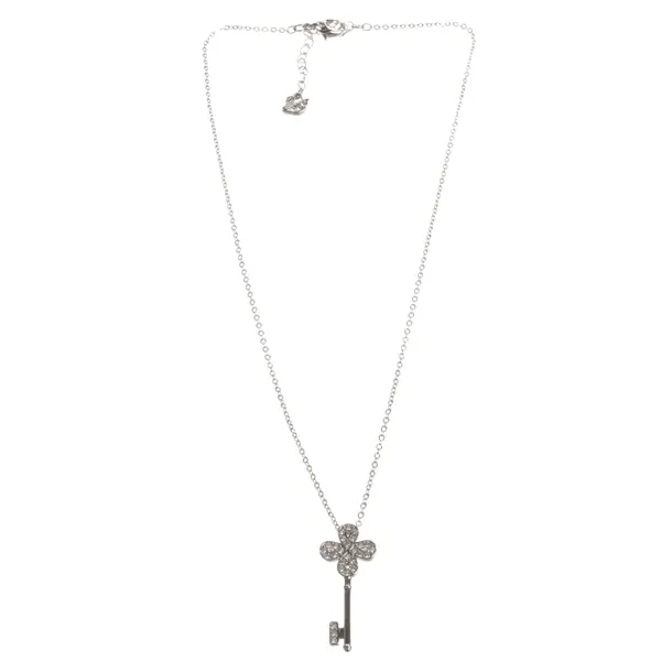 Necklace, in Silver, Metal (metallic, metallized), Swarovski