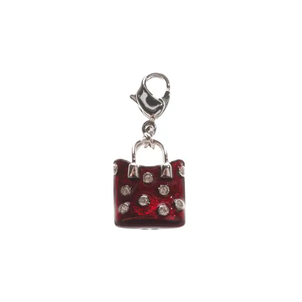 Anhänger, in Rot, Metall (metallisch, metallisiert), Swarovski