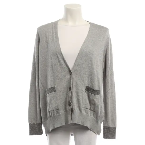 Cardigan, in Gray, Cotton, Fabiana Filippi