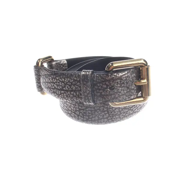 Belt, in Gold, Leather, Burberry