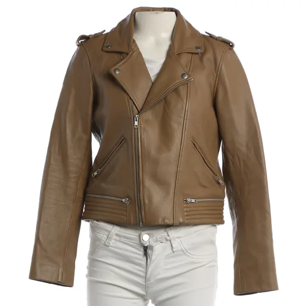 LeatherJacket, in Brown, Leather, Maje