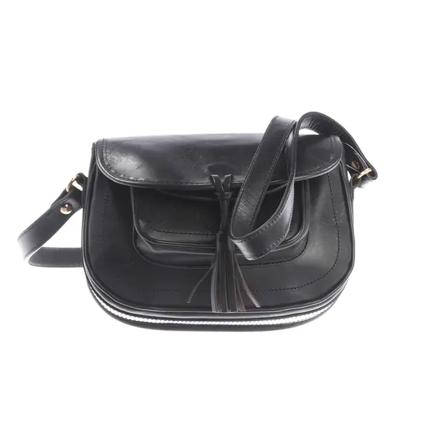 Cross Body Bag, in Black, Leather, Closed