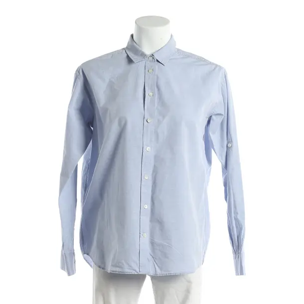 Blouse, in Light Blue, Cotton, Closed