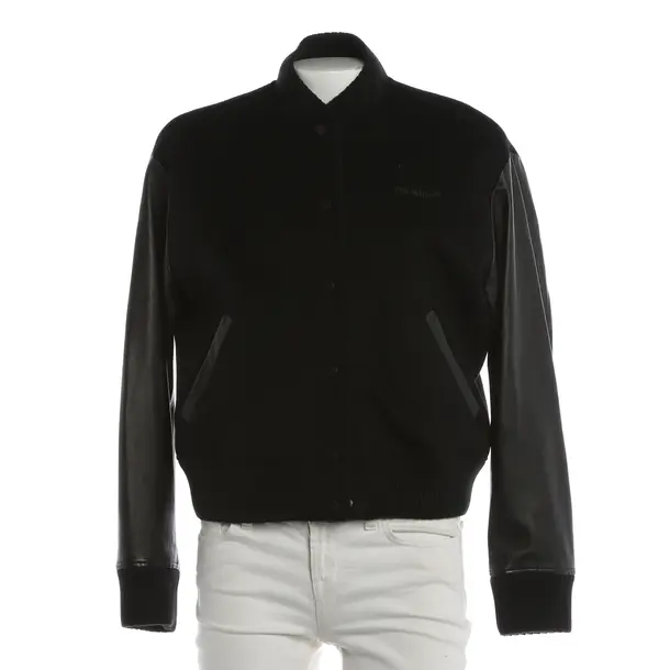 Giacca bomber, in Nero, Lana, Bianco sporco