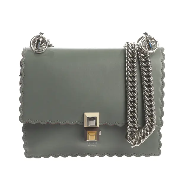Schultertasche, in Grau, Leder, Fendi