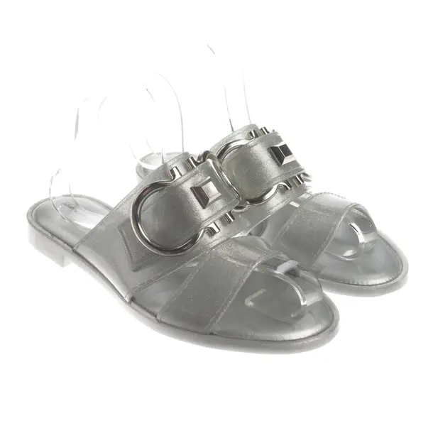 Sandalen, in Silber, Salvatore Ferragamo