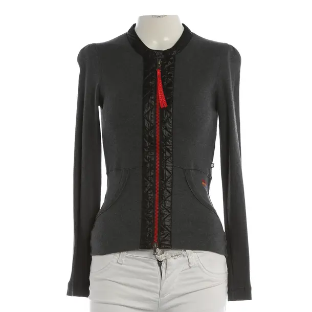 Zip-up Hoodie, in Gray, Cotton, Marc Cain Sports