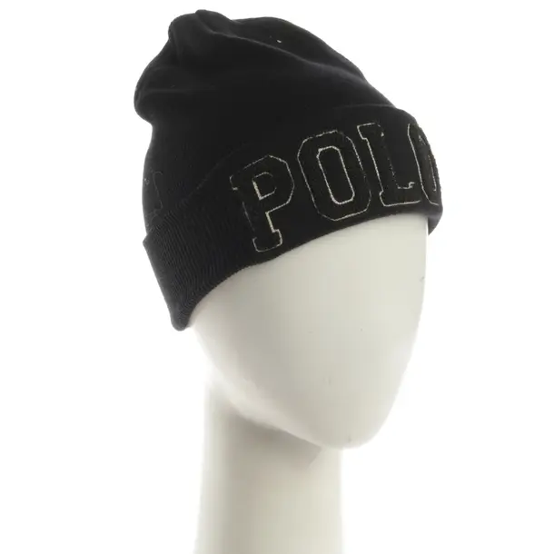 Beanie, in Black, Cotton, Polo Ralph Lauren
