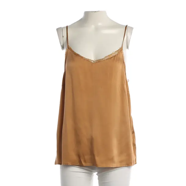Top, in Brown, Seide, Mos Mosh