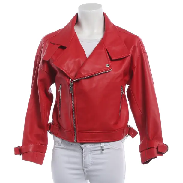 Giacca in pelle, in Rosso, Pelle, Maje