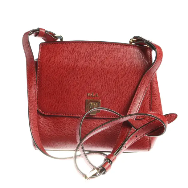 Schultertasche in Rot, Leder, Lauren Ralph Lauren