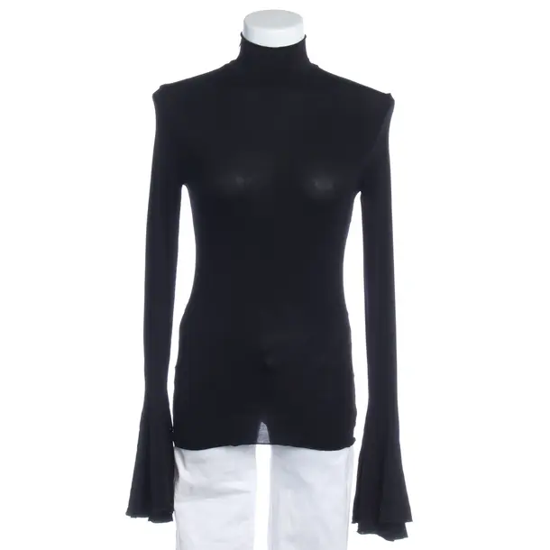 Long Sleeve Shirt in Black, Viscose, Nensi Dojaka