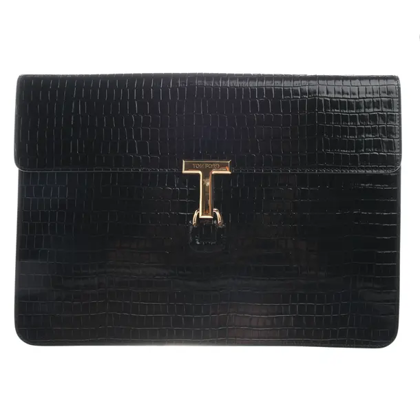 Clutch in Schwarz, Leder, Tom Ford