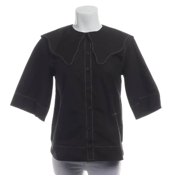 Bluse in Schwarz, Baumwolle, Ganni