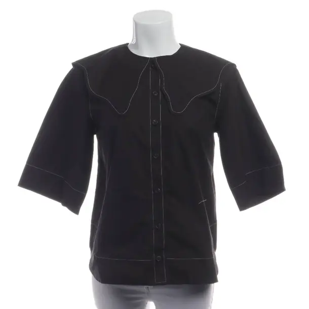 Bluse in Schwarz, Baumwolle, Ganni