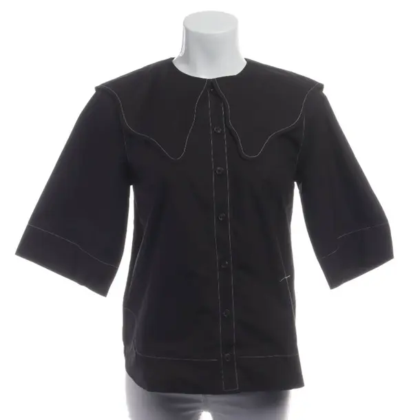 Bluse in Schwarz, Baumwolle, Ganni
