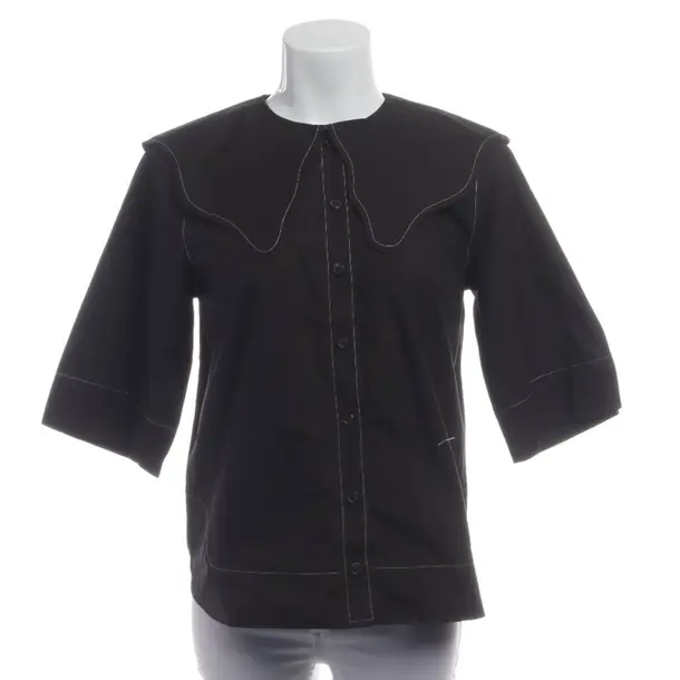 Blouse, in Black, Cotton, Ganni