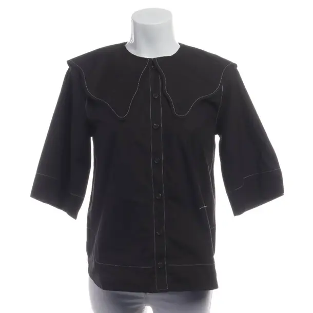 Bluse in Schwarz, Baumwolle, Ganni