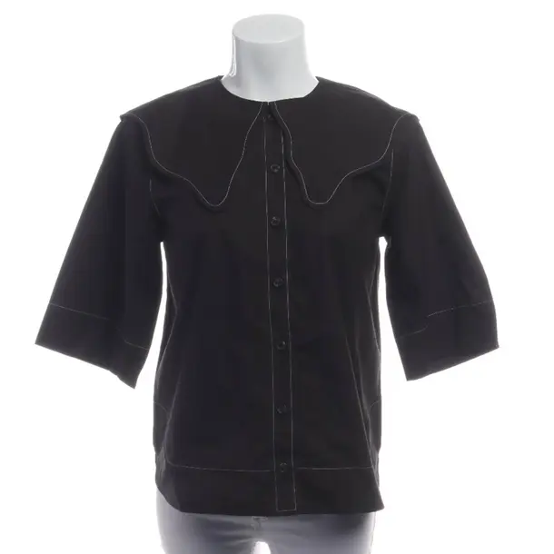 Bluse in Schwarz, Baumwolle, Ganni
