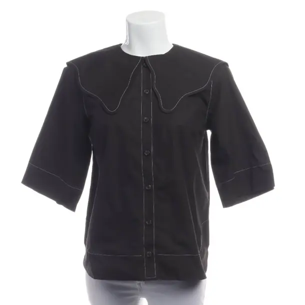 Blouse, in Black, Cotton, Ganni