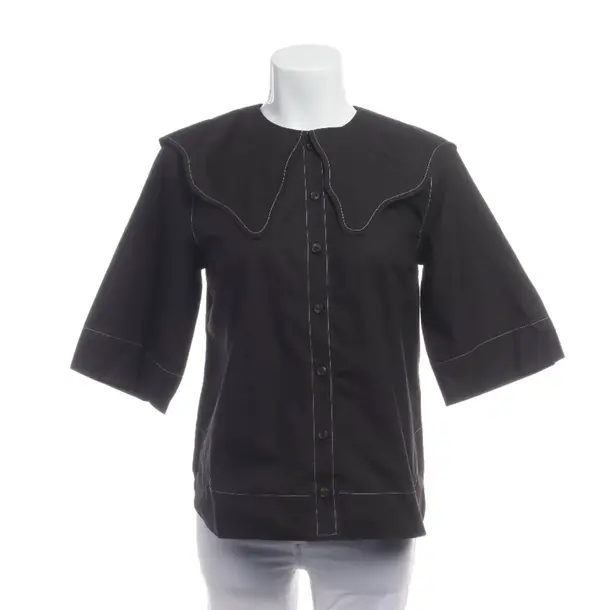 Blouse, in Black, Cotton, Ganni
