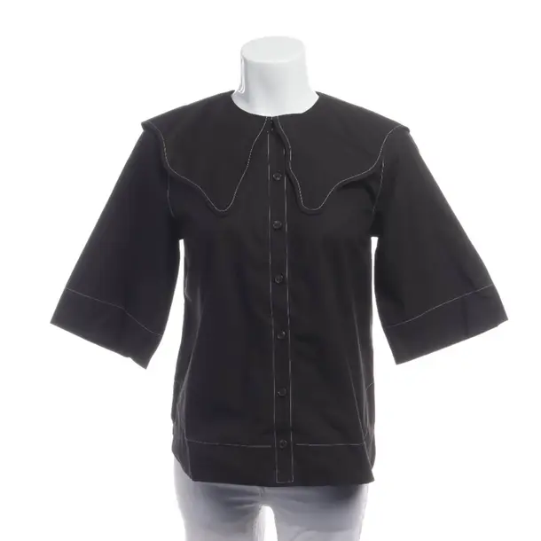Bluse in Schwarz, Baumwolle, Ganni