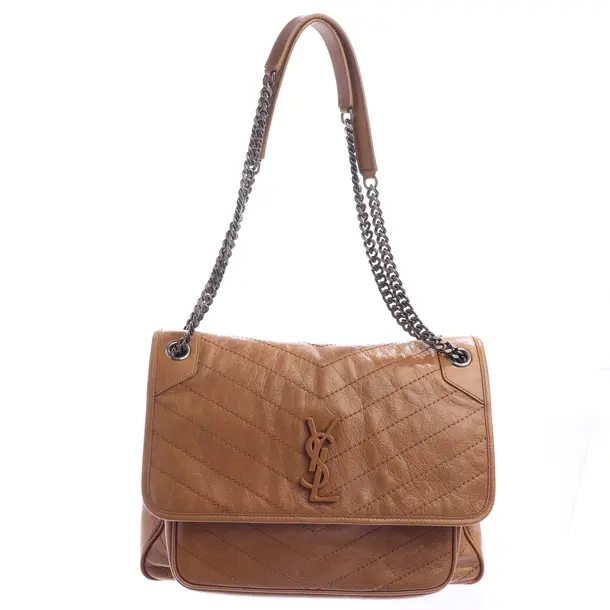 Schultertasche in Braun, Leder, Saint Laurent