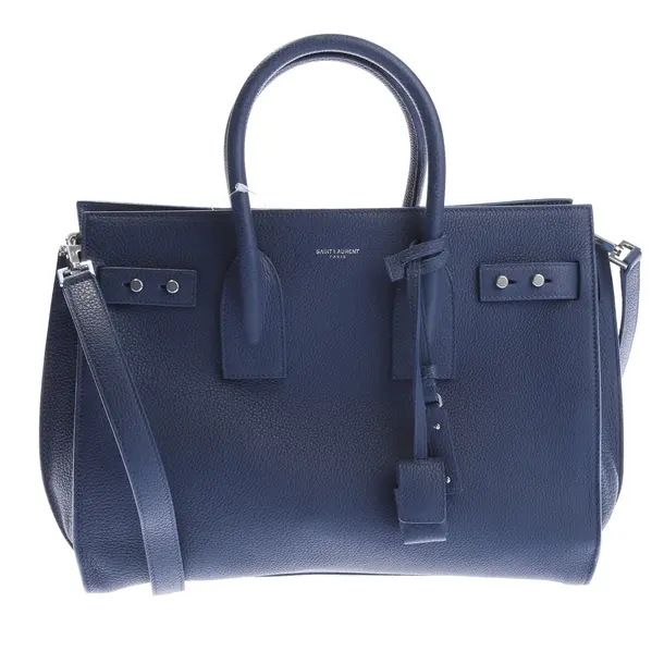 Handbag in Blue, Leather, Saint Laurent