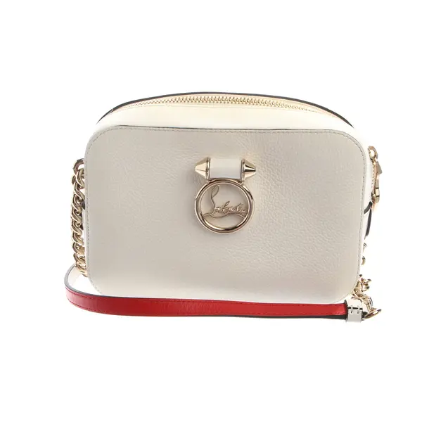 Shoulder Bag in White, Leather, Christian Louboutin
