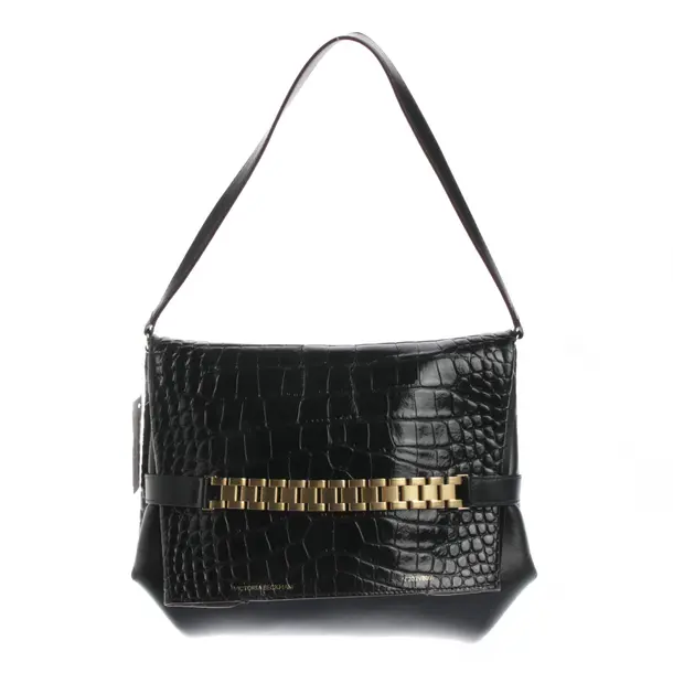 Schultertasche in Schwarz, Leder, Victoria Beckham