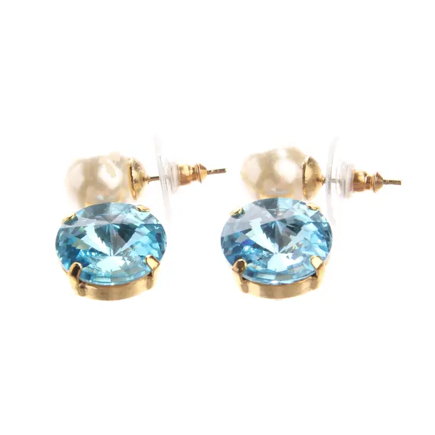 Earrings in White, Metal (metallic, metallized), Jennifer Behr