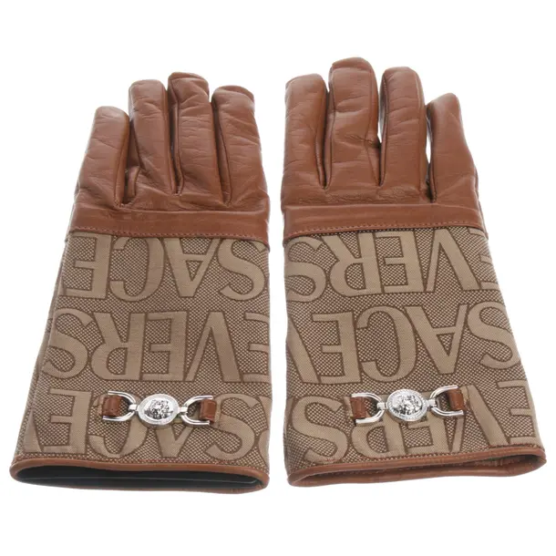 Gloves in Brown, Polyester, Versace