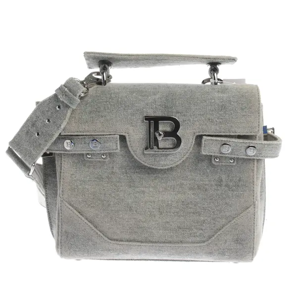 Schultertasche in Grau, Baumwolle, Balmain