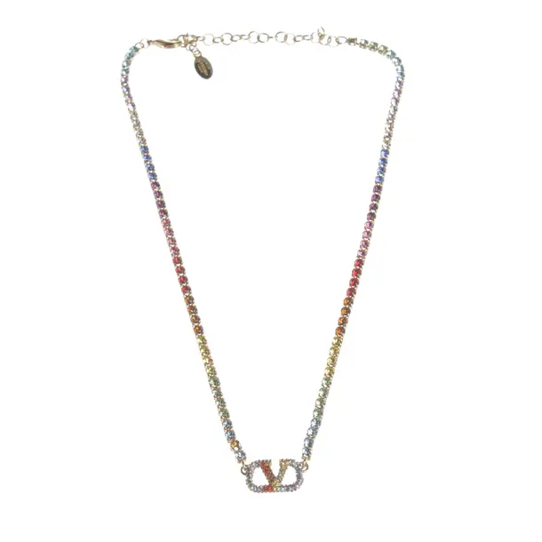 Halskette, in Mehrfarbig, Metall (metallisch, metallisiert), Valentino