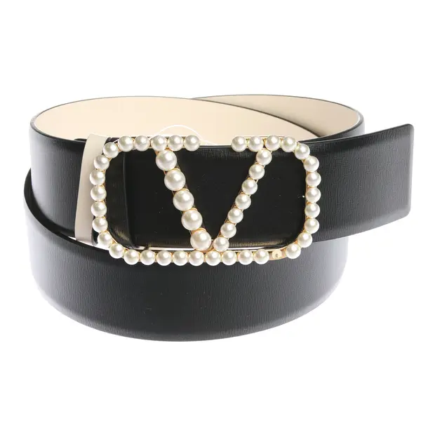 Belt in Black, Leather, Valentino