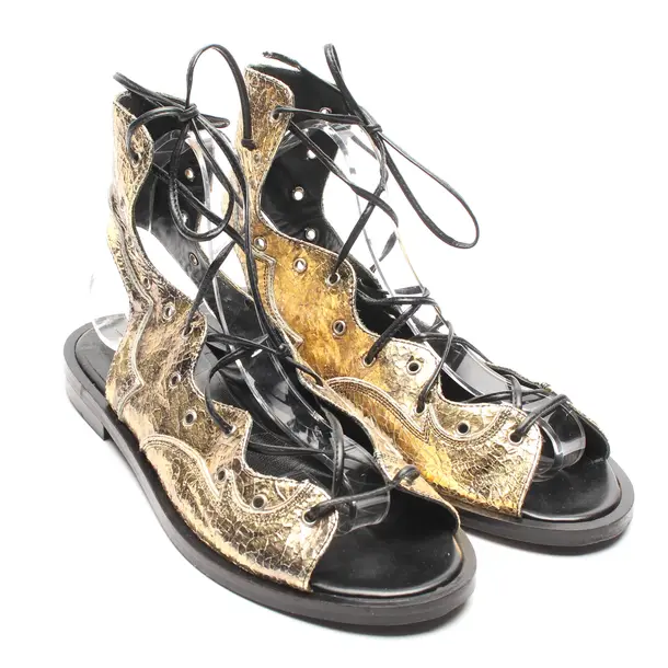 Sandals in Metallic, , Alexander McQueen